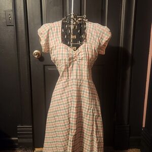 Lindy Bop Pink And Green Plaid Dress